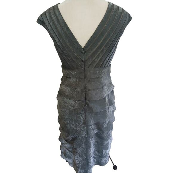 Vintage Cache Flower petal Scallop fabric midi dress sz 10 - Picture 2 of 9